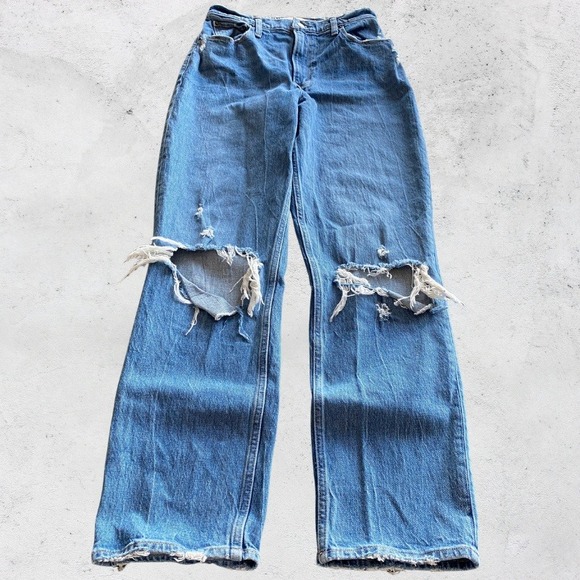 Abercrombie & Fitch Denim - Abercrombie & Fitch Jeans Womens 6 Blue 90s Straight Ultra High Rise Distressed